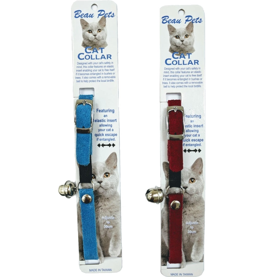 Beau Pets - Cat Collar - Suede - 30cm - Red