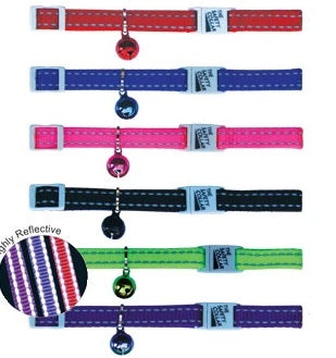 Beau Pets - Cat Safety Collar - Reflective Nylon - 20-30cm - Pink